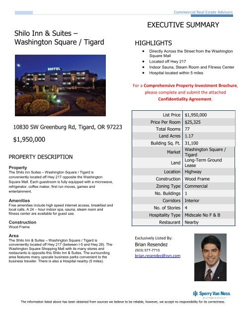 executive summary sample executive summary template