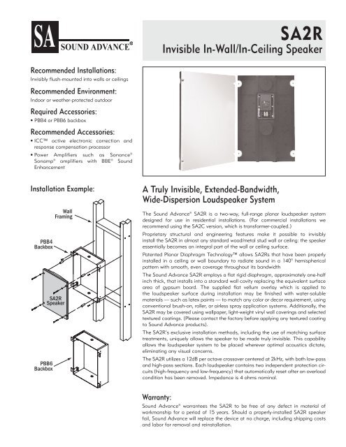Invisible In Wall In Ceiling Speaker Sonance
