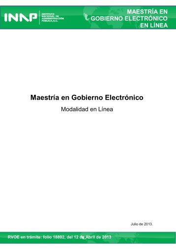 Gobierno Electrónico en Línea - Inap