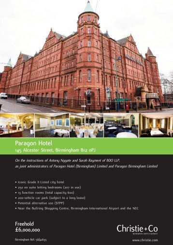 information about Paragon Hotel, Birmingham - Christie + Co ...