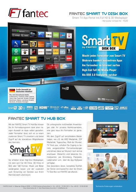 fantec smart tv disk box fantec smart tv hub box - Ingram Micro