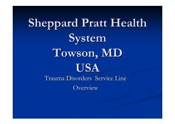 Acute Trauma Service Setup In Sheppard Pratt