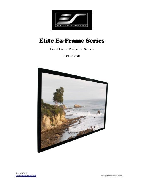 ASSEMBLING THE FRAME - Elite Screens