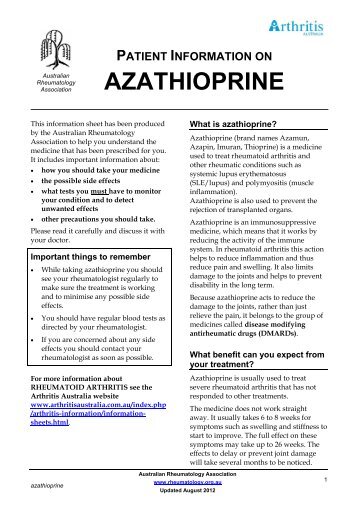 AZATHIOPRINE - Australian Rheumatology Association