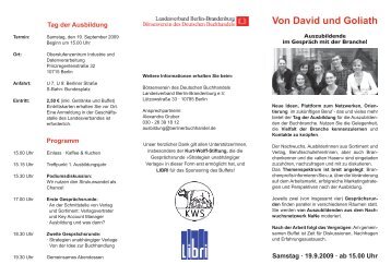 Von David und Goliath - Verband der Verlage und Buchhandlungen ...