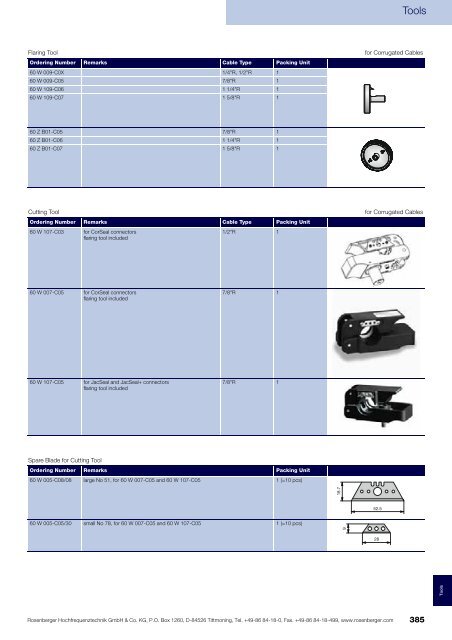 Tools - Rosenberger