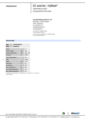 Data sheet [PDF] - ebm-papst