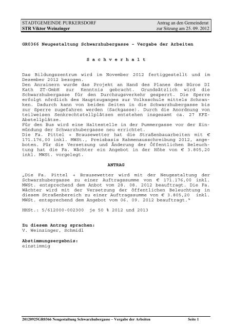 Entwurf vom 19.09.2012 - Purkersdorf