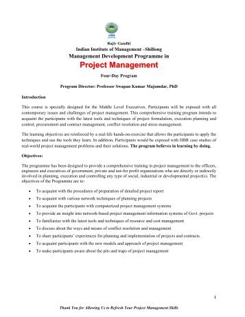 Project Management - IIM Shillong