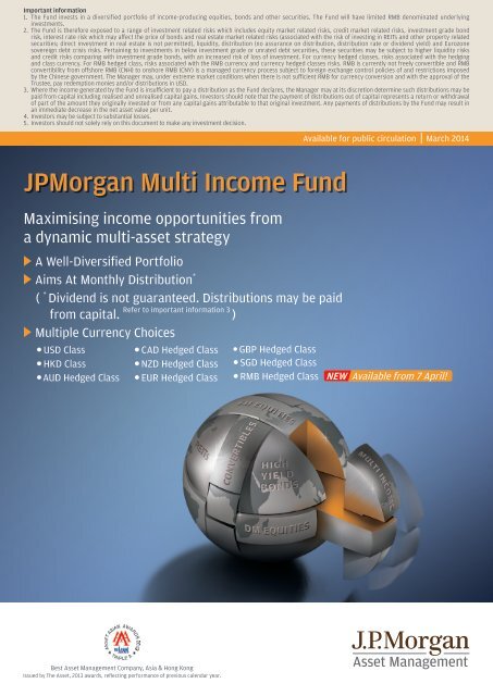 JPMorgan Multi Income Fund - JP Morgan Asset Management