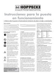 Instrucciones para la puesta en funcionamiento - Hoppecke