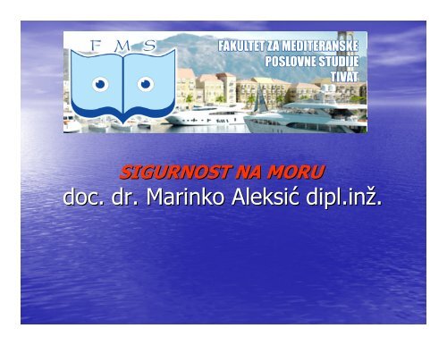 doc. dr. Marinko AleksiÄ dipl.inÅ¾.