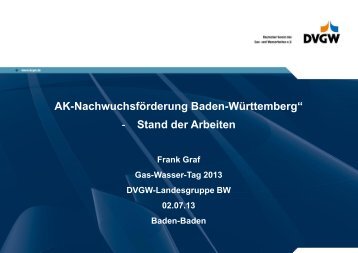 AK-NachwuchsfÃ¶rderung Baden-WÃ¼rttembergâ - Stand der Arbeiten