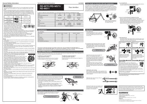 RD-M751/RD-M571/ RD-M511 - Bike-Manual.com