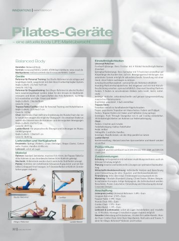 Pilates-Geräte - body LIFE