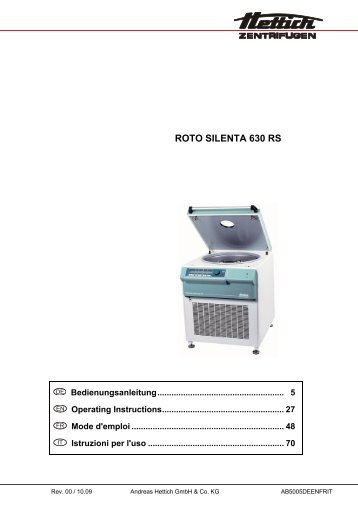 ROTO SILENTA 630 RS - Hettich Instruments