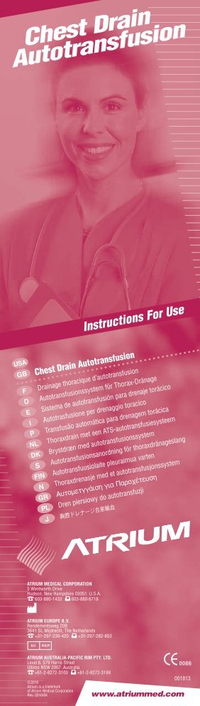 ChestDrain Autotransfusion - Atrium Medical Corporation