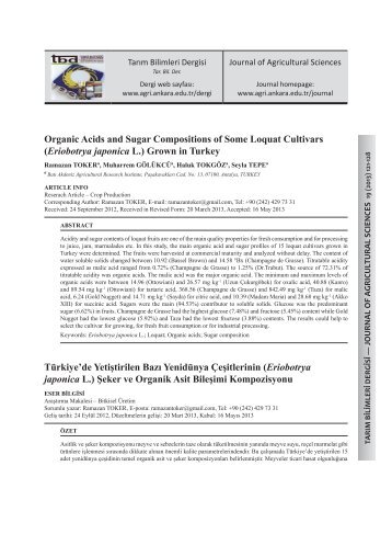 Organic Acids and Sugar Compositions of Some Loquat Cultivars ...
