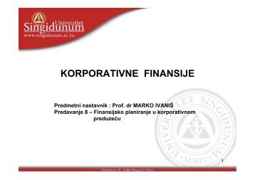 KORPORATIVNE FINANSIJE