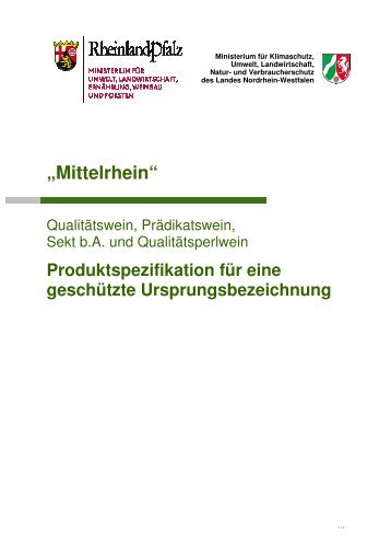 geschützte Ursprungsbezeichnung "Mittelrhein" - BMELV