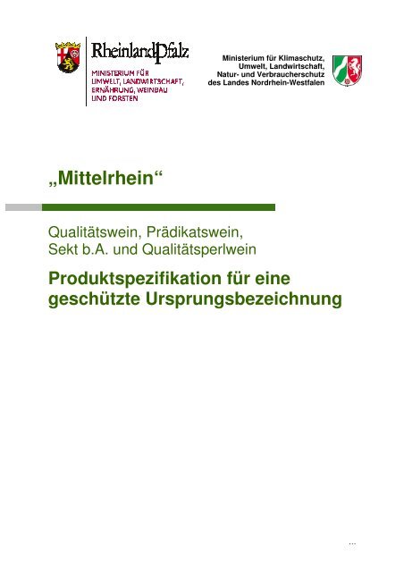 geschützte Ursprungsbezeichnung "Mittelrhein" - BMELV