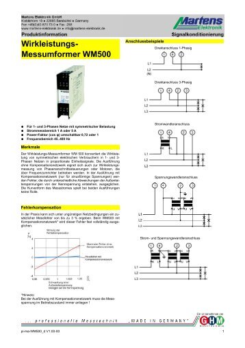 Wirkleistungs- Messumformer WM500