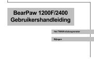BearPaw 1200F/2400 Gebruikershandleiding