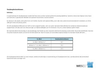 Staubexplosionsklassen - Wesco