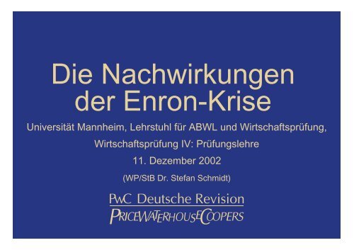 Dr. Stefan Schmidt (PwC Deutsche Revision, 11.12.2002)