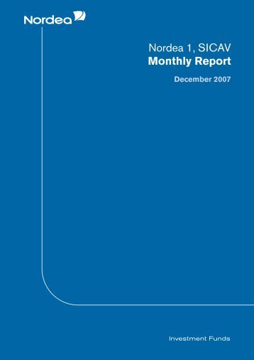 Nordea 1, SICAV â Monthly Report - Nordea Bank Lietuva