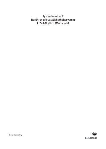 Systemhandbuch Berührungsloses Sicherheitssystem CES-A-W5H-01