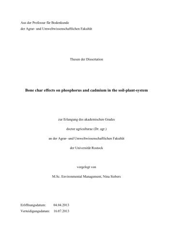 Bone char effects on phosphorus and cadmium in the soil-plant ...