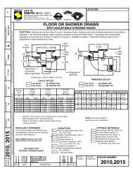 Technical Data For Floor Drains Jay R Smith Mfg Co