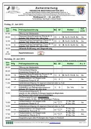 Zeiteinteilung - Turnierdienst Brinkmann