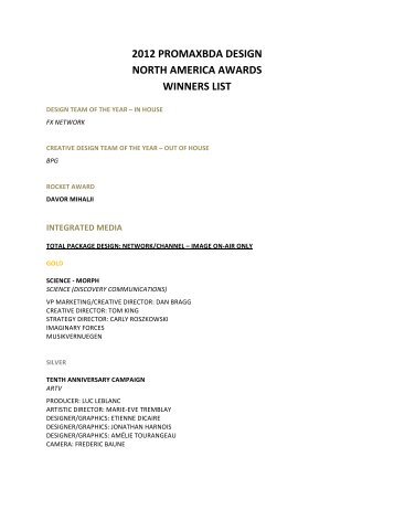 2012 promaxbda design north america awards winners list