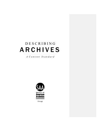 DACS Revision - Society of American Archivists