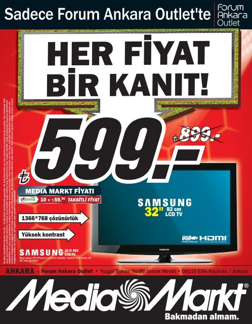 Sadece Forum Ankara Outlet'te - Media Markt