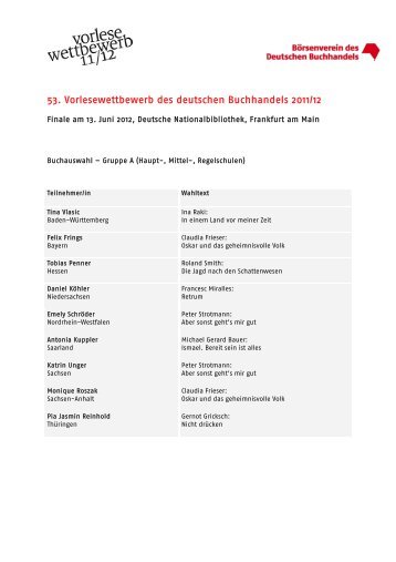 Buchauswahl - Börsenverein des Deutschen Buchhandels