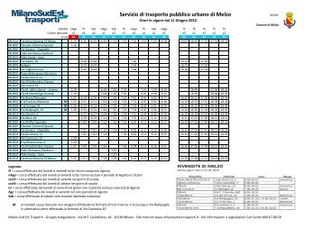 Servizio di trasporto pubblico urbano di Melzo - Milano SudEst ...