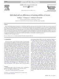 Individual and sex differences in learning abilities of ravens