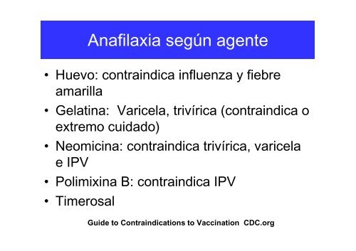 Contraindicaciones y precauciones de vacunas