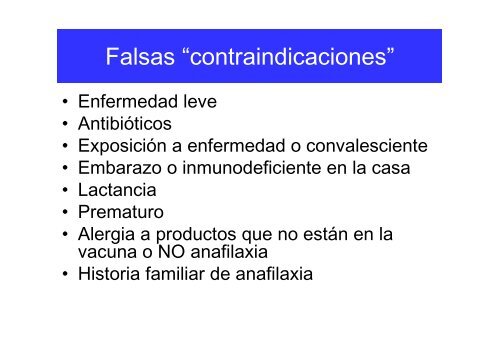 Contraindicaciones y precauciones de vacunas