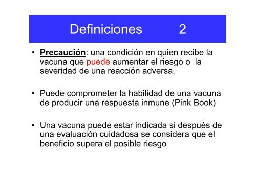 Contraindicaciones y precauciones de vacunas