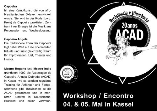 Flyer gibt's hier zum herunterladen - Capoeira Angola Dobrada