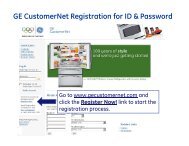 GE CustomerNet Registration for ID & Password - GE Appliances