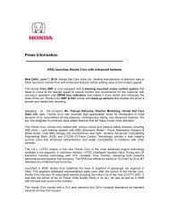 Press Information - Honda Cars India