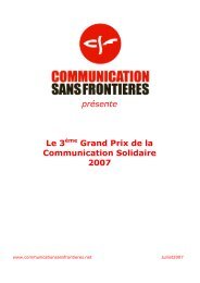 prÃ©sente Le 3 Grand Prix de la Communication Solidaire 2007