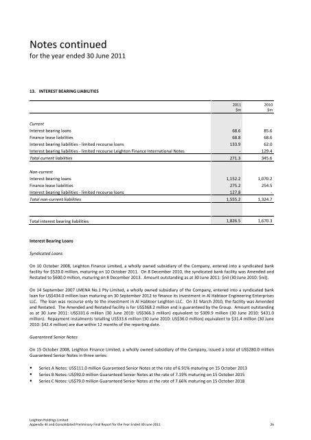 preliminary final report & june quarterly update - Leighton Holdings