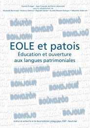 Ãducation et ouverture aux langues patrimoniales - IRDP