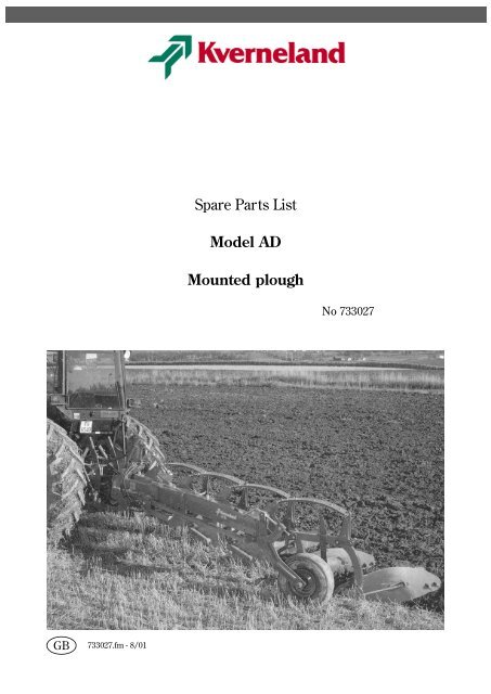 Spare Parts List Model AD Mounted plough - Hjallerup ...